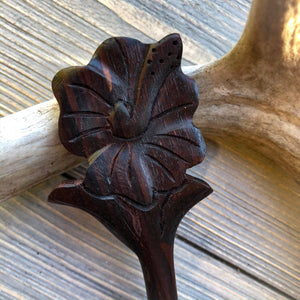 Open image in slideshow, Hand-Carved Mahogany Hairstick
